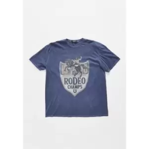 Missguided Plus Size Wash Rodeo Champs Graphic T Shirt - Blue