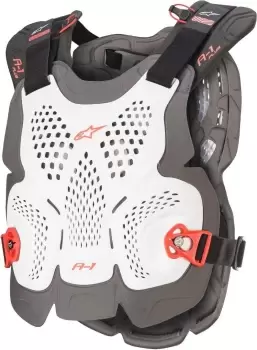 image of Alpinestars A-1 Plus Chest Protector, white-red, Size M L, white-red, Size M L