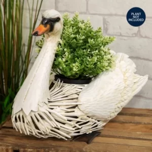 image of Country Living Handmade Metal Swan Planter