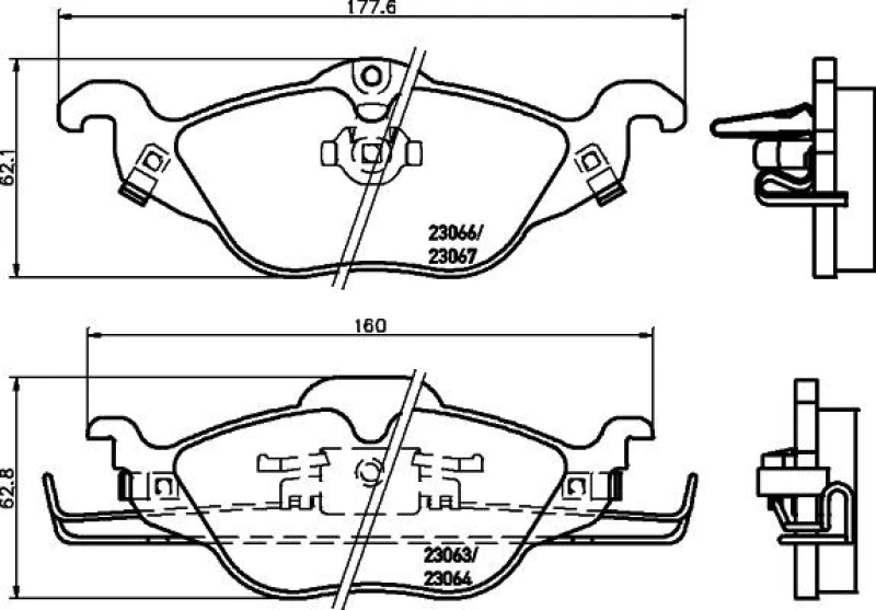 Image of HELLA Brake pad set HELLA 8DB 355 008-571