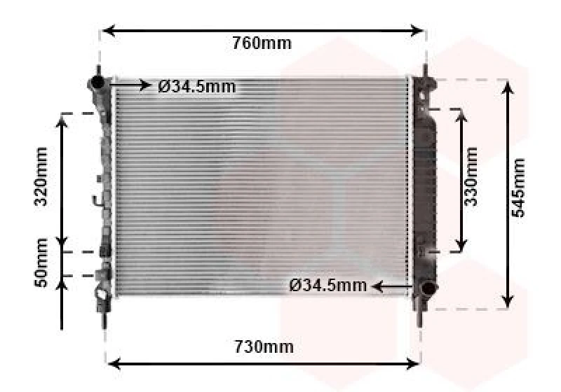 Image of VAN WEZEL Engine radiator VAN WEZEL 37012706