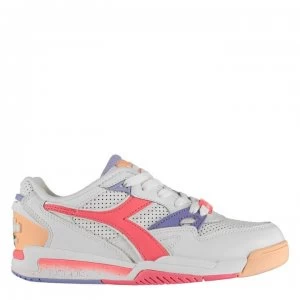 image of Diadora Rebound Ace Trainers - Wht/Coral C0059