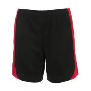 image of SOLS Mens Olimpico Football Shorts (M) (Black/Red)