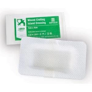 Cut Eeze Haemostatic Wound Clotting Island Dressing 7x4cm Ref CM0560