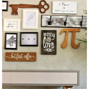Image of Pi - Natural Brown Decorative Wooden Wall Accessory