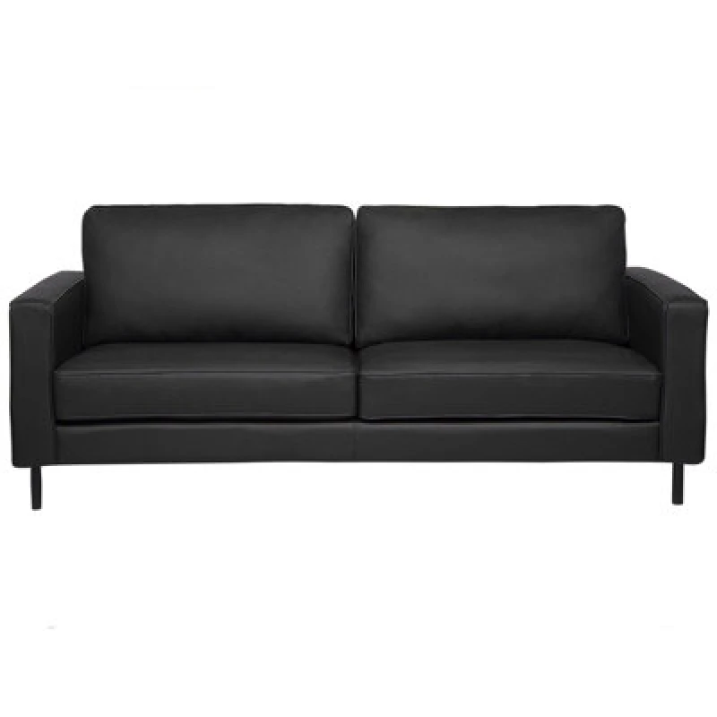 Image of Beliani Sofa 3 Seater Savalen Leather Black