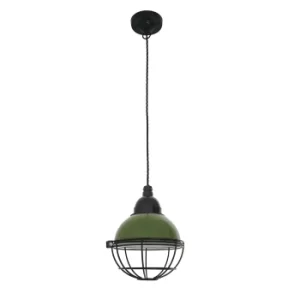 Image of Claire 1 Light Dome Ceiling Pendant Green, E27