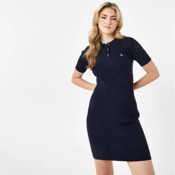 image of Jack Wills Polo Cable Knitted Mini Dress - Navy