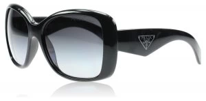 image of Prada 32PS Triangle Sunglasses Black 1AB5W1 Polariserade