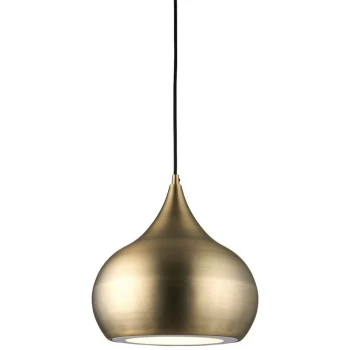 Image of Endon Directory Lighting - Endon Brosnan - 1 Light Dome Ceiling Pendant Matt Antique Brass