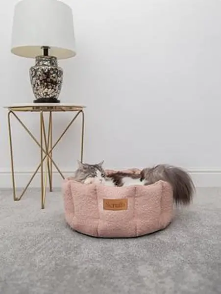 Image of Scruffs Boucle Cat Bed Rose (Pink)