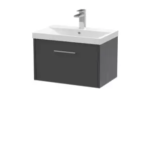 Hudson Reed Juno 600mm Wall Hung Single Drawer Vanity & Thin-Edge Basin - Graphite Grey