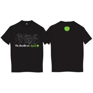 Image of The Beatles - On Apple Unisex Medium T-Shirt - Black