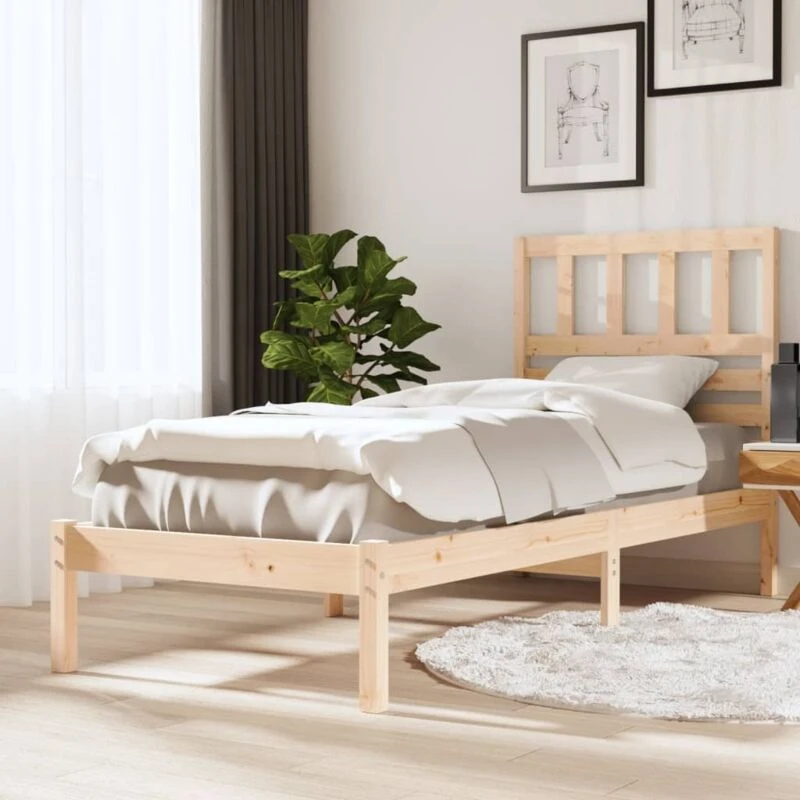 Image of VIDAXL Bed Frame without Mattress 90x190cm Single Single Solid Wood Pine Vidaxl 8720286959756