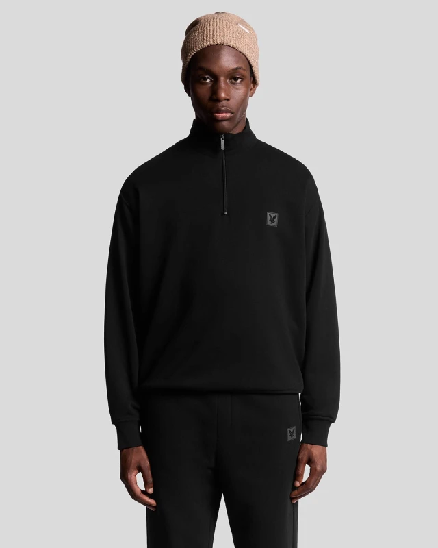 Image of Lyle & Scott 1/4 zip sweatshirt Lyle & Scott Loungewear Noir Male 2XL