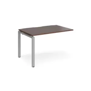 Image of Bench Desk Add On Rectangular Desk 1200mm Walnut Tops With Silver Frames 800mm Depth Adapt