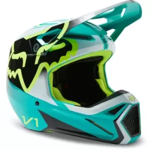 Image of FOX V1 Leed Motocross Helmet, turquoise, Size 2XL, turquoise, Size 2XL