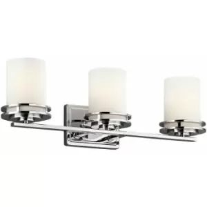 Image of Loops - IP44 3 Bulb Wall Light Satin Etched Cased Opal Glass Chrome LED G9 3.5W