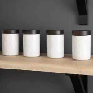 image of Artisan Street Set of 4 Mini Storage Jars 120ml White