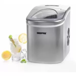 image of Countertop Ice Cube Maker Machine 2.2L Electric Fast Automatic Portable Geepas - Silver