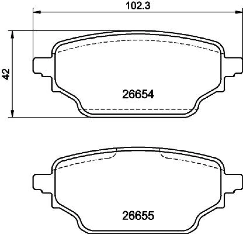 Image of HELLA Brake pad set HELLA 8DB 355 046-001