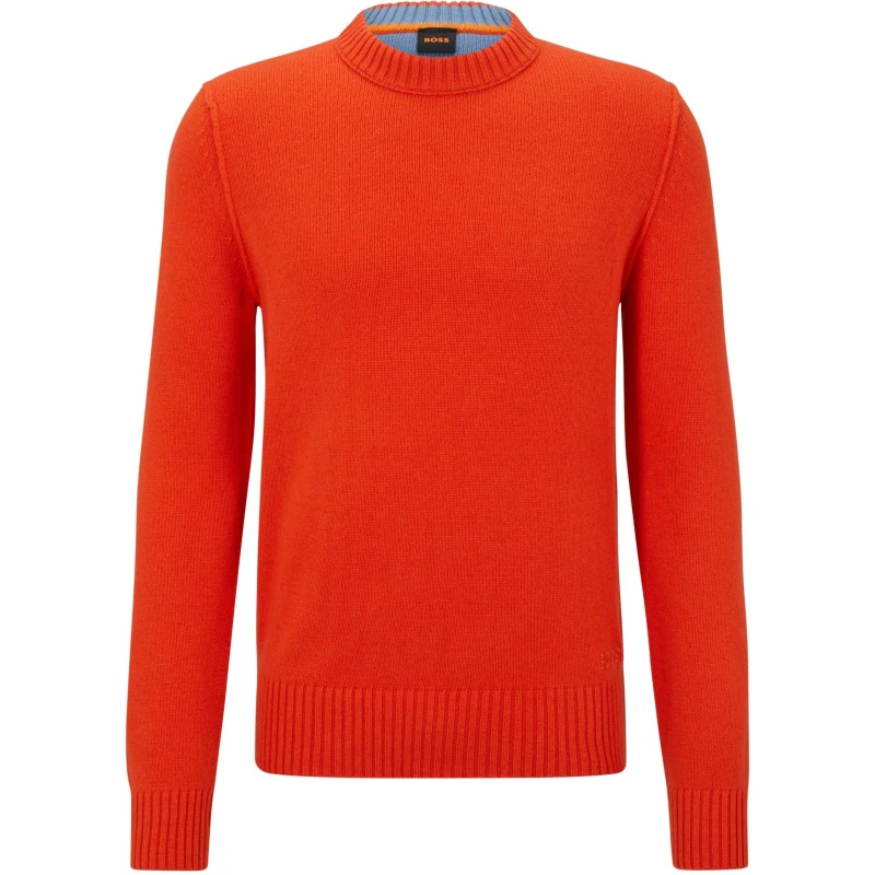Image of Boss Mens Kruy Crew Neck Jumper Bright Red male XL