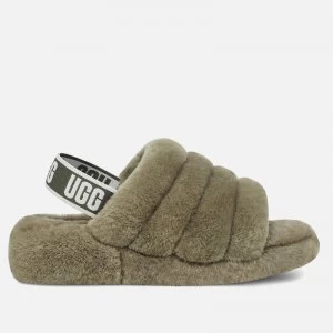 image of UGG Womens Fluff Yeah Slide Slippers - Burnt Olive - UK 3