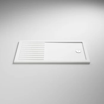 image of Rectangular Walk-In Shower Tray 1400mm x 900mm - White - Nuie