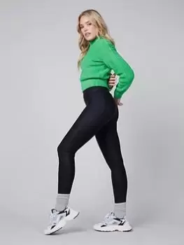 Image of Spanx Faux Leather Foil Snake Print Leggings, Black, Size L, Women