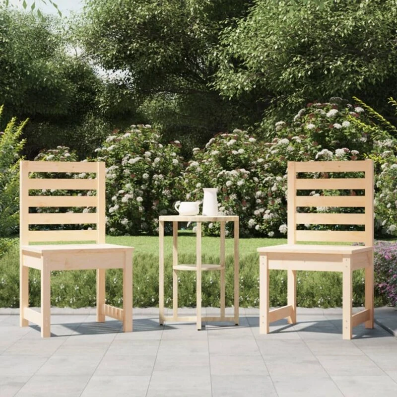 Image of vidaXL Garden Chairs 2 pcs 40.5x48x91.5cm Solid Wood Pine, Brown 824025