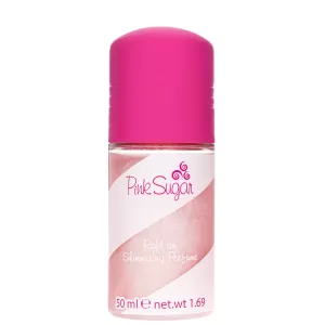 image of Aquolina Pink Sugar Roll On Deodorant with Glitter For Her 50ml