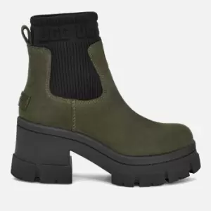 Image of UGG Womens Brooklyn Suede Heeled Chelsea Boots - Forest Night - UK 6
