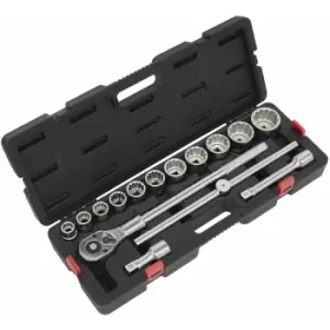 image of Sealey AK2583 Socket Set 3/4"Sq Drive 12-point WallDrive 15pc Metric