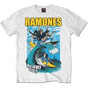 Image of Ramones - Rockaway Beach Unisex Large T-Shirt - White