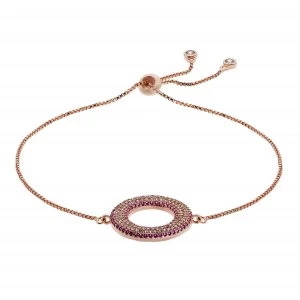 image of Revere Gold Colour Pink Cubic Zirconia Cut Out Bracelet