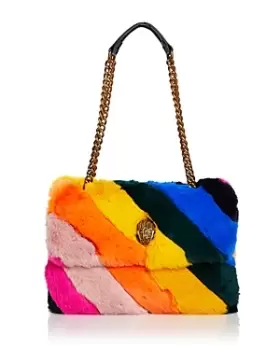 Kurt Geiger London Kensington Rainbow Faux Fur Shoulder Bag