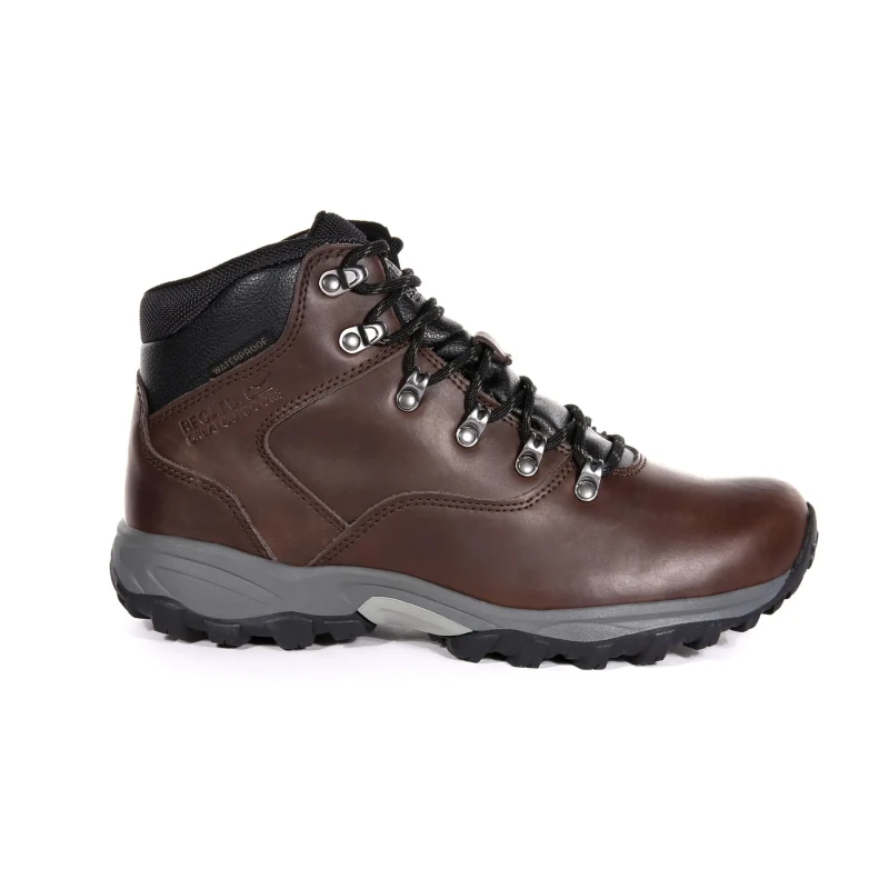 Image of Regatta Mens Bainsford Waterproof Smooth Leather Walking Boots UK Size 10 (EU 45) Peat RMF515-6V3-10