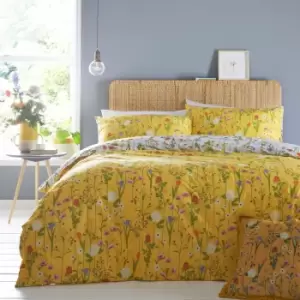 Image of Fleura Floral Duvet Cover Set Yellow