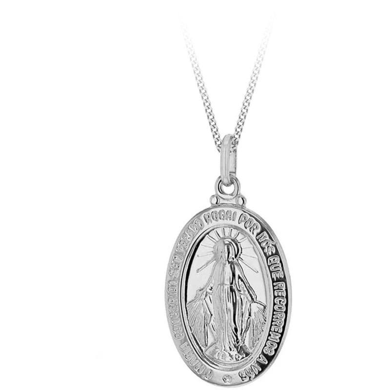 Image of Be You Sterling Silver Holy Mary Reversible Necklace Sterling Silver female 18inch