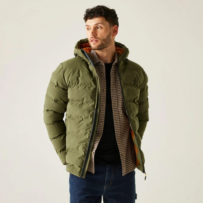 Image of Regatta Regatta Men Altoro Thermal Waterproof Padded Jacket in Green Size: large Green L Male 5063516131724