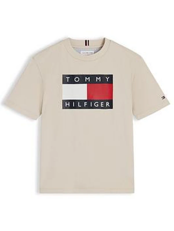 Image of Tommy Hilfiger Kids T-Shirt Regular Fit T-Shirts 4Y Beige 59443704135