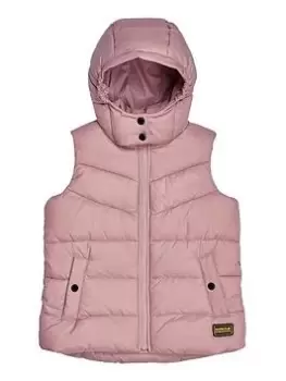 Barbour International Girls Toronto Gilet - Iced Fondant - Light Pink, Size 10-11 Years, Women