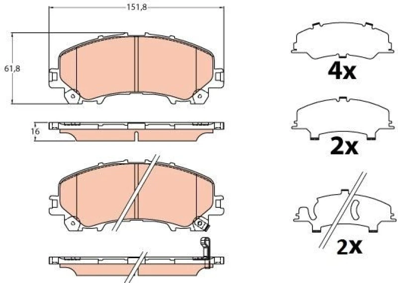Image of Brake pad set TRW GDB2222