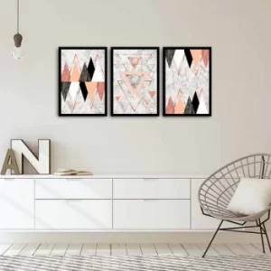 Image of 3PSCT-03 Multicolor Decorative Framed MDF Painting (3 Pieces)