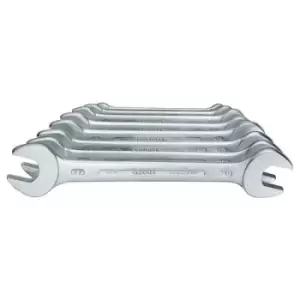 Image of Gedore 6077380 Double-ended open ring spanner set 8 Piece 6 - 17mm DIN 3110