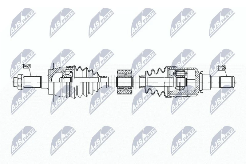 Image of NTY NPW-SU-060 Drive shaft Manual Transmission, Front Axle Left Drive Shaft (13)