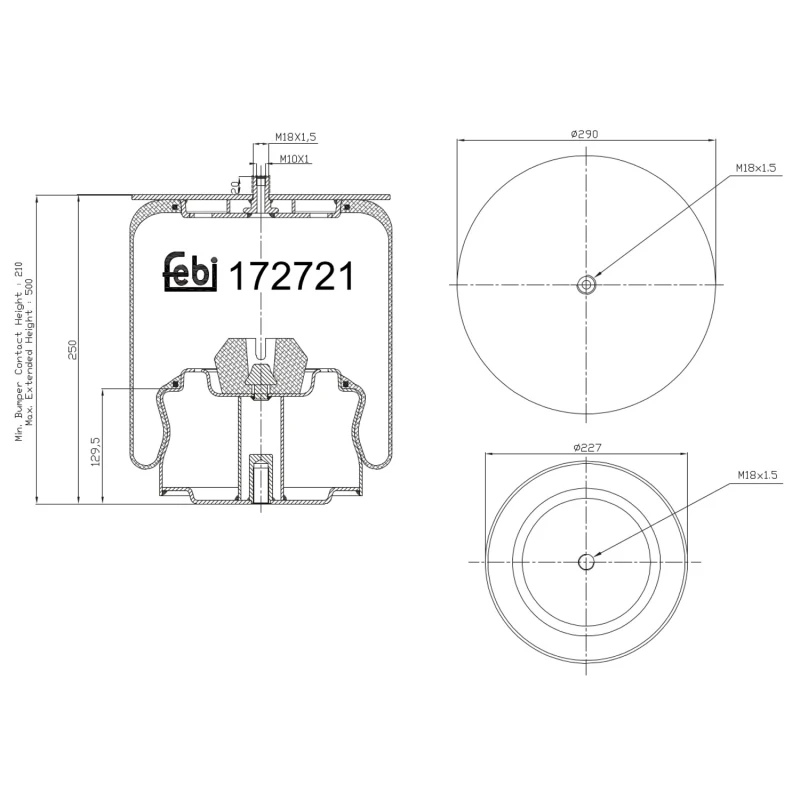 Image of FEBI BILSTEIN 172721 Boot, air suspension Boot,air suspension (324)