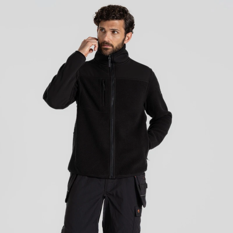 Image of Craghoppers Craghoppers Men 'Morley' Full Zip Fleece in Black Size: 3X-Large Black XXXL Male 5063019677644
