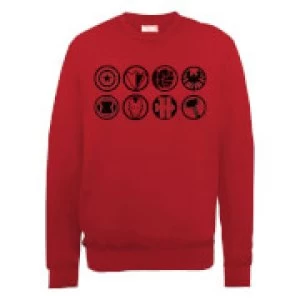 Image of Marvel Avengers Assemble Team Icons Sweatshirt - Red - XXL