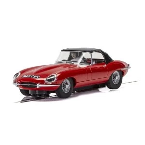 image of Jaguar E-Type 848CRY Red 1:32 Scalextric Classic Street Car